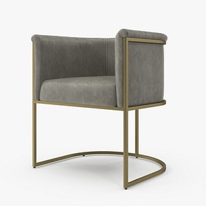 RH WEXLER BARRELBACK LEATHER DINING ARMCHAIR 3D model