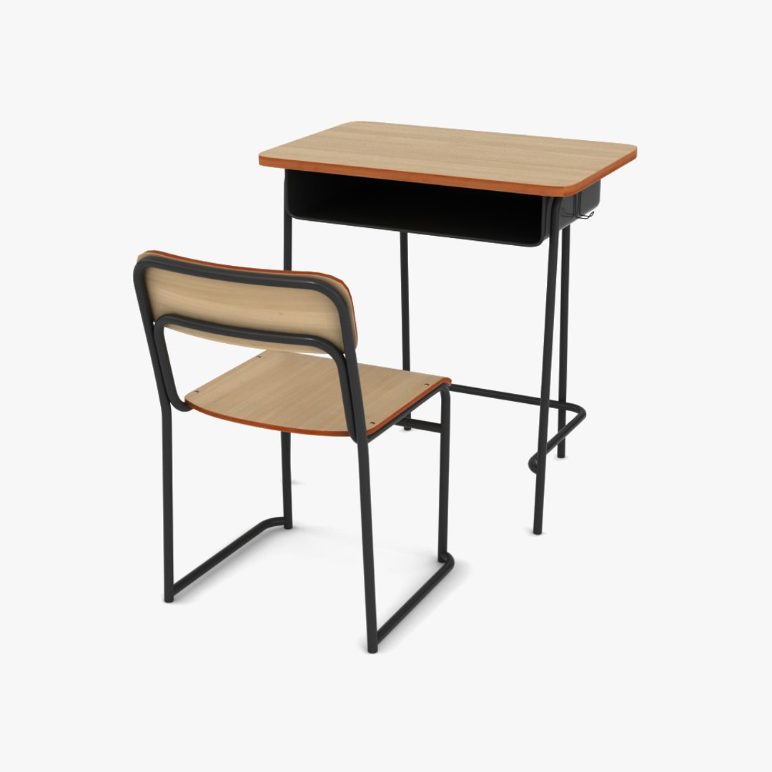 3D Japanese School Desk TurboSquid 2036749