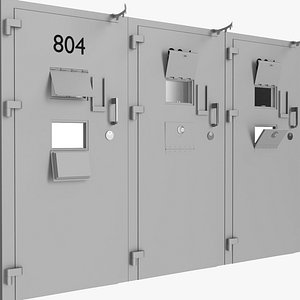 3D model Prison Cell Security Door Steel White