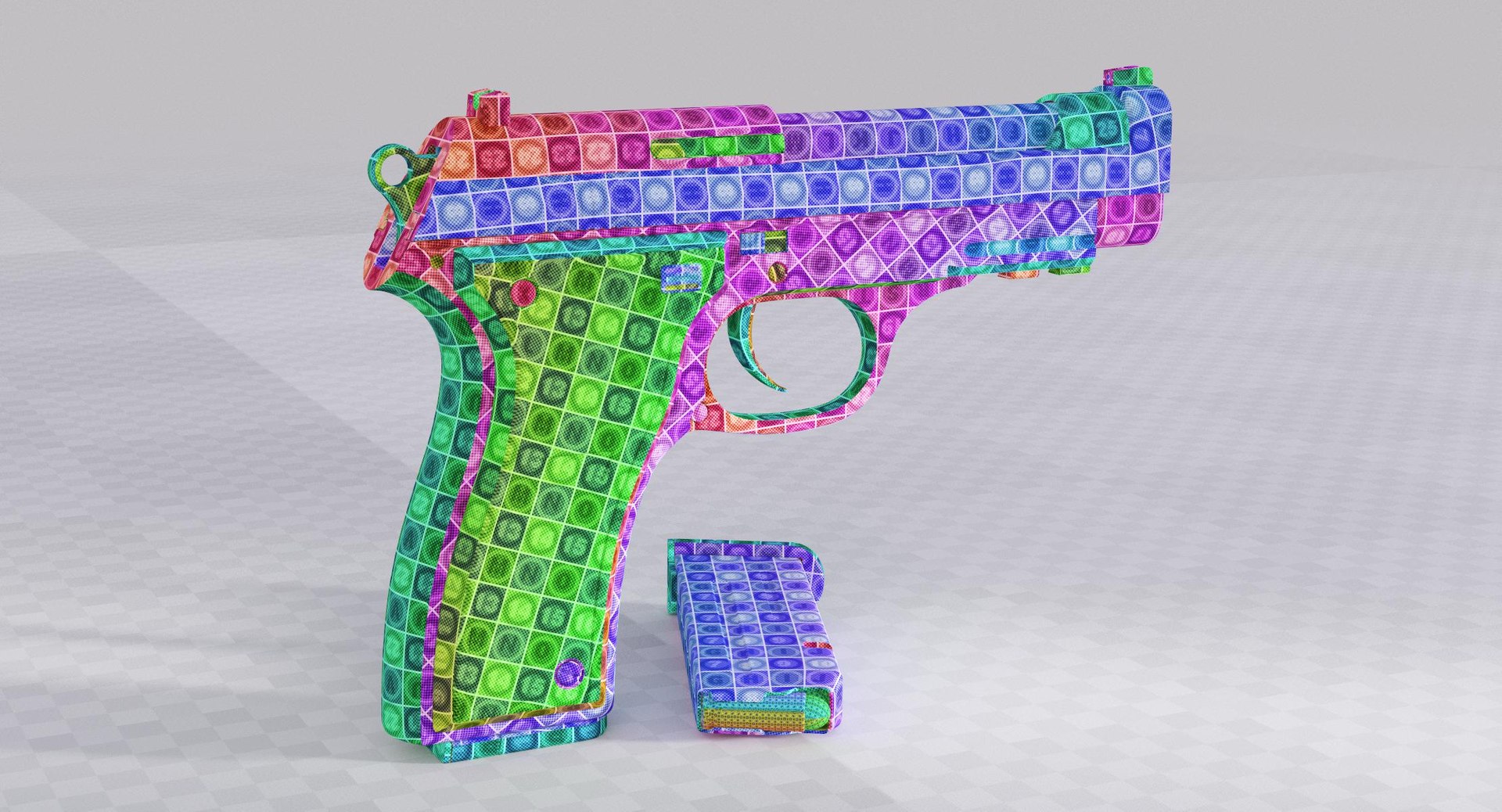 3D 9mm pistol model https://p.turbosquid.com/ts-thumb/t7/OSwWcP/e3kHnAUM/00256_pistol_9mm_surface_v013_05_checker.rgb_color.0002/jpg/1551369298/1920x1080/fit_q87/f06875700b88aede3ae83f04854040daa62b1825/00256_pistol_9mm_surface_v013_05_checker.rgb_color.0002.jpg