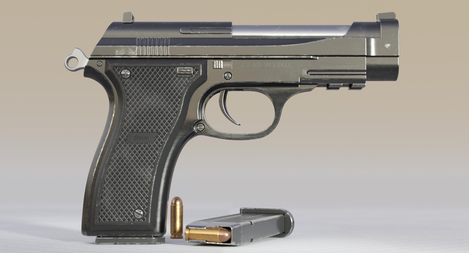 3D 9mm pistol model https://p.turbosquid.com/ts-thumb/t7/OSwWcP/rULxn960/00256_pistol_9mm_surface_v013_01_preview.rgb_color.0007/jpg/1551368945/1920x1080/fit_q87/7c038fec42acf040954833d812a8c4538c17471d/00256_pistol_9mm_surface_v013_01_preview.rgb_color.0007.jpg