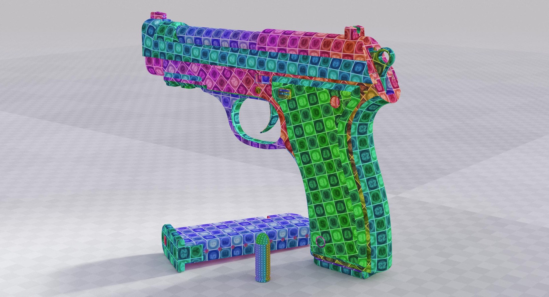 3D 9mm pistol model https://p.turbosquid.com/ts-thumb/t7/OSwWcP/wyizPkuD/00256_pistol_9mm_surface_v013_05_checker.rgb_color.0001/jpg/1551369298/1920x1080/fit_q87/d851ea27bfeb9f085e7d73a358b79a3fa0c3fb7a/00256_pistol_9mm_surface_v013_05_checker.rgb_color.0001.jpg