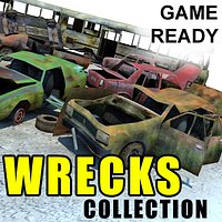 Wrecked Cars Game Ready wreak