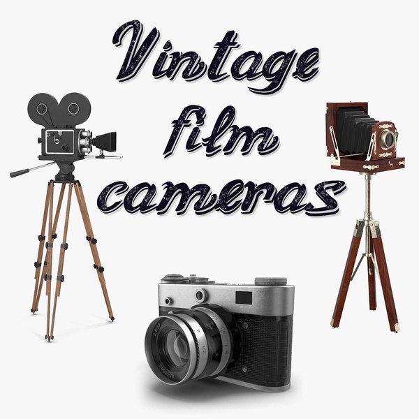 vintage film cameras 3D