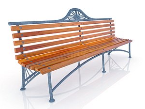 3d wooden-metal bench model