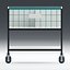 Mobile Four Compartment Retail Display Bin with Lower Shelf