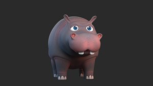 3D -cartoon hippo