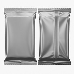 Snack Bar Foil Wrapper Mockup 03 3D model