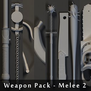 weapons pack - melee 3d obj