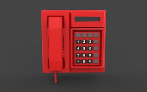 Wall Mounted Phone 3D model 3D model