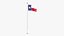 3D USA States texas Flag Stand Pole Animated