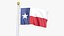 3D USA States texas Flag Stand Pole Animated