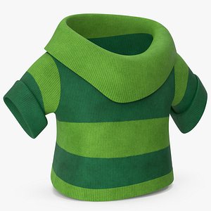3D Cartoon Short Sleeve Sweater Green
