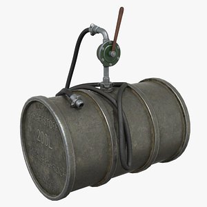 Oil Drum Fuel Stowed Low-poly 3D model 3D