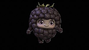 3D Chibi Fruit Blackberry model