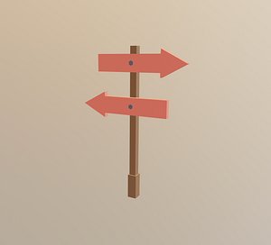 3D model arrow board sign