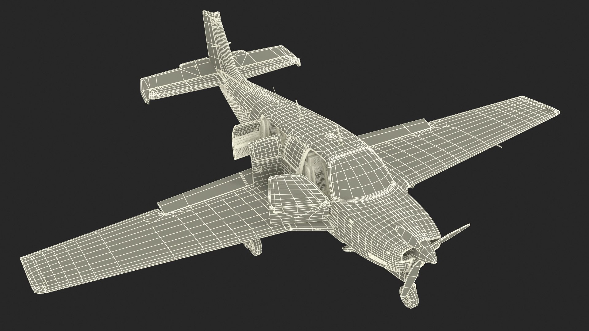 Beechcraft Bonanza Plane Rigged For Cinema 4D Model - TurboSquid 2347103