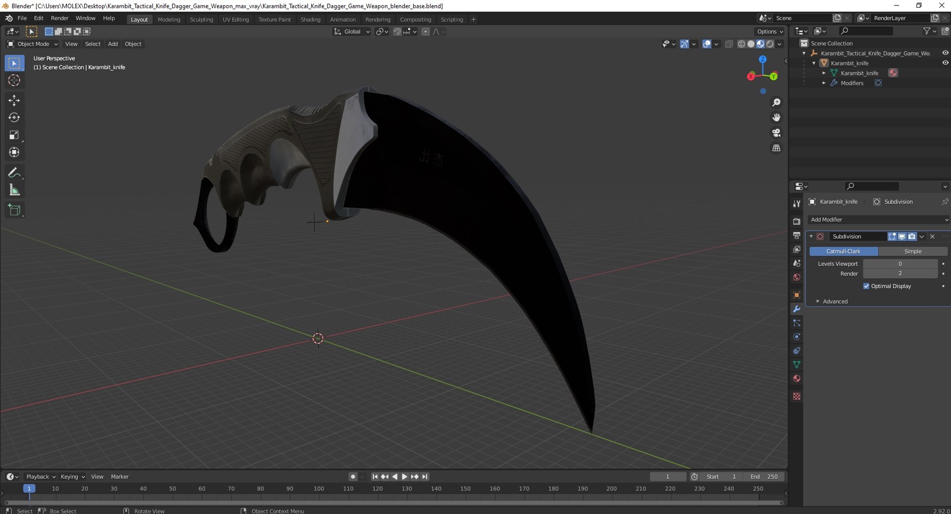3D model Karambit Tactical Knife Dagger Game Weapon https://p.turbosquid.com/ts-thumb/t8/EsAlkb/xP/karambittacticalknifedaggergameweapon3dsmodel025/jpg/1694698189/1920x1080/fit_q87/2a43f3763d7c43d08244d0c30ce7bd9b87381a19/karambittacticalknifedaggergameweapon3dsmodel025.jpg