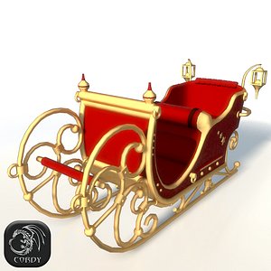 santa claus sleigh christmas 3d model