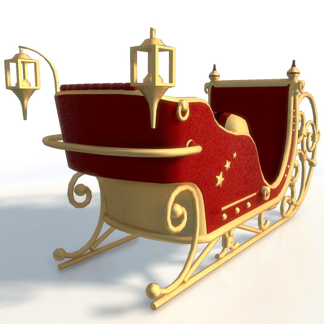 Santa Claus Sleigh Christmas 3d Model