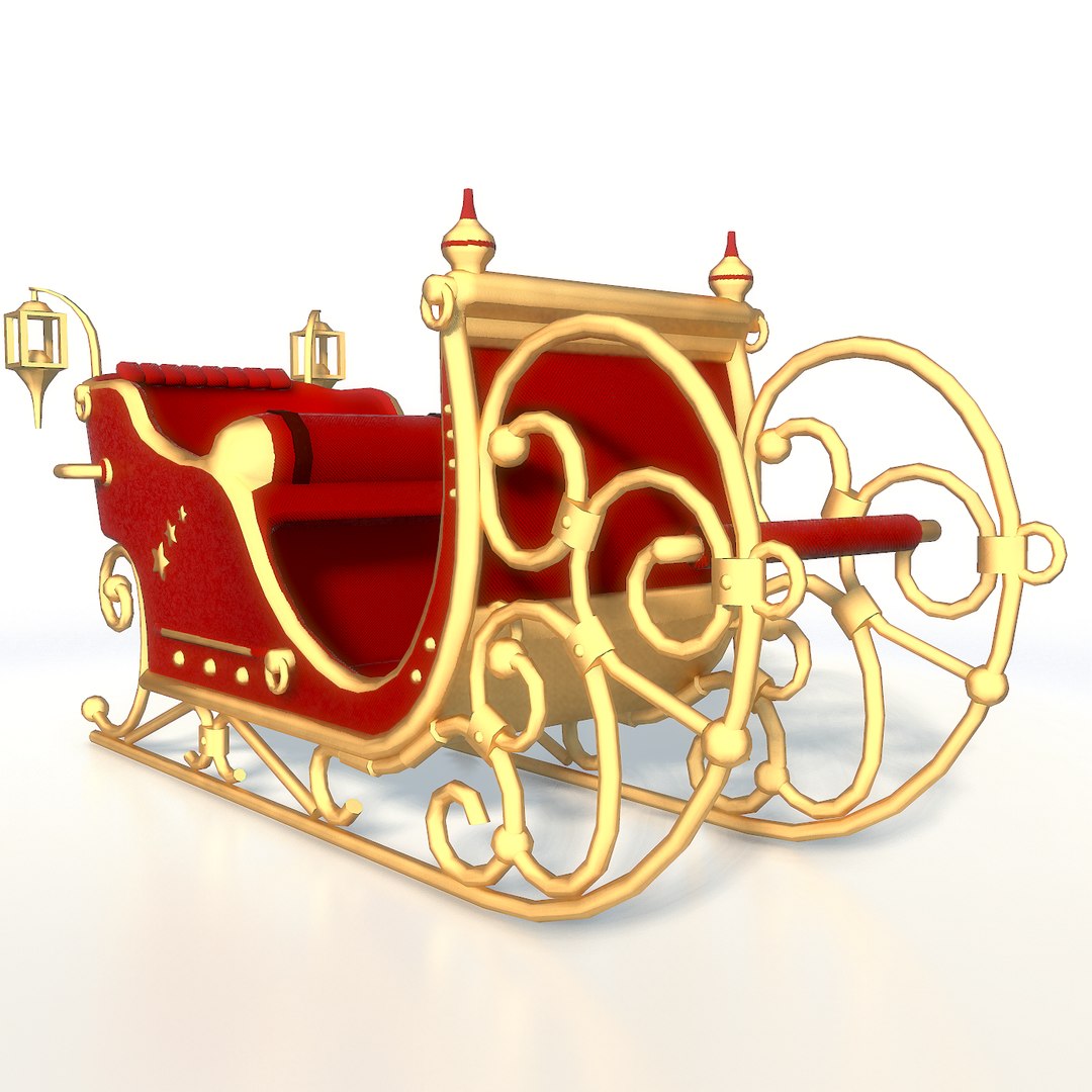 Santa Claus Sleigh Christmas 3d Model