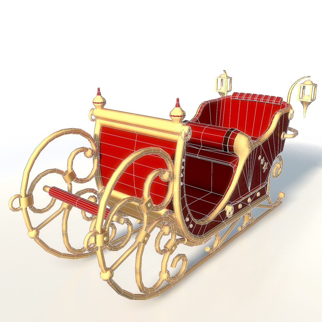 Santa Claus Sleigh Christmas 3d Model