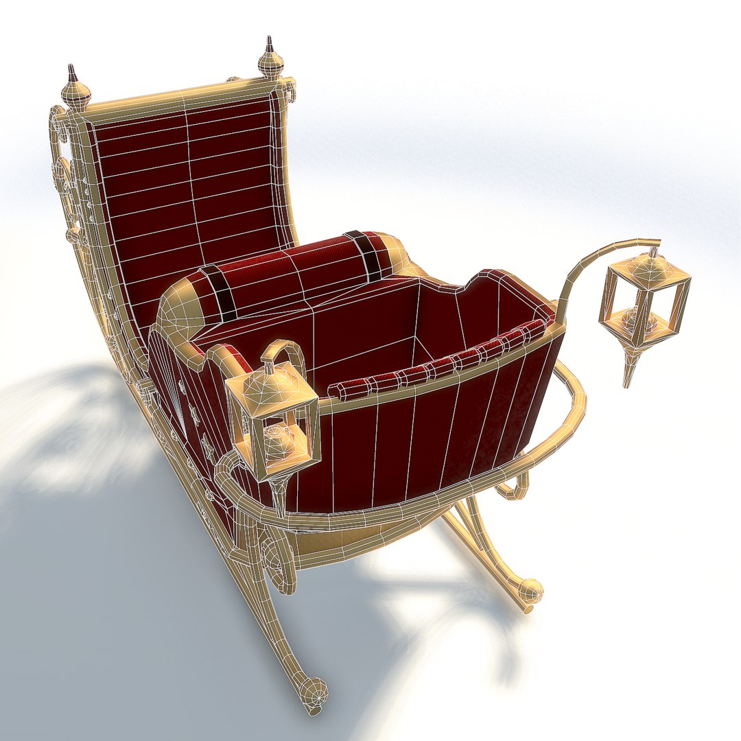 Santa Claus Sleigh Christmas 3d Model