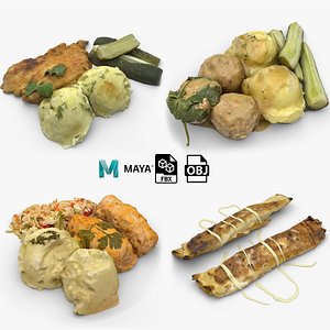 3D realistic foods collection 1