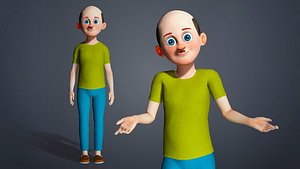 Cartoon Old Man Rigged Character - Comic model