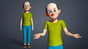 Cartoon Old Man Rigged Character - Comic