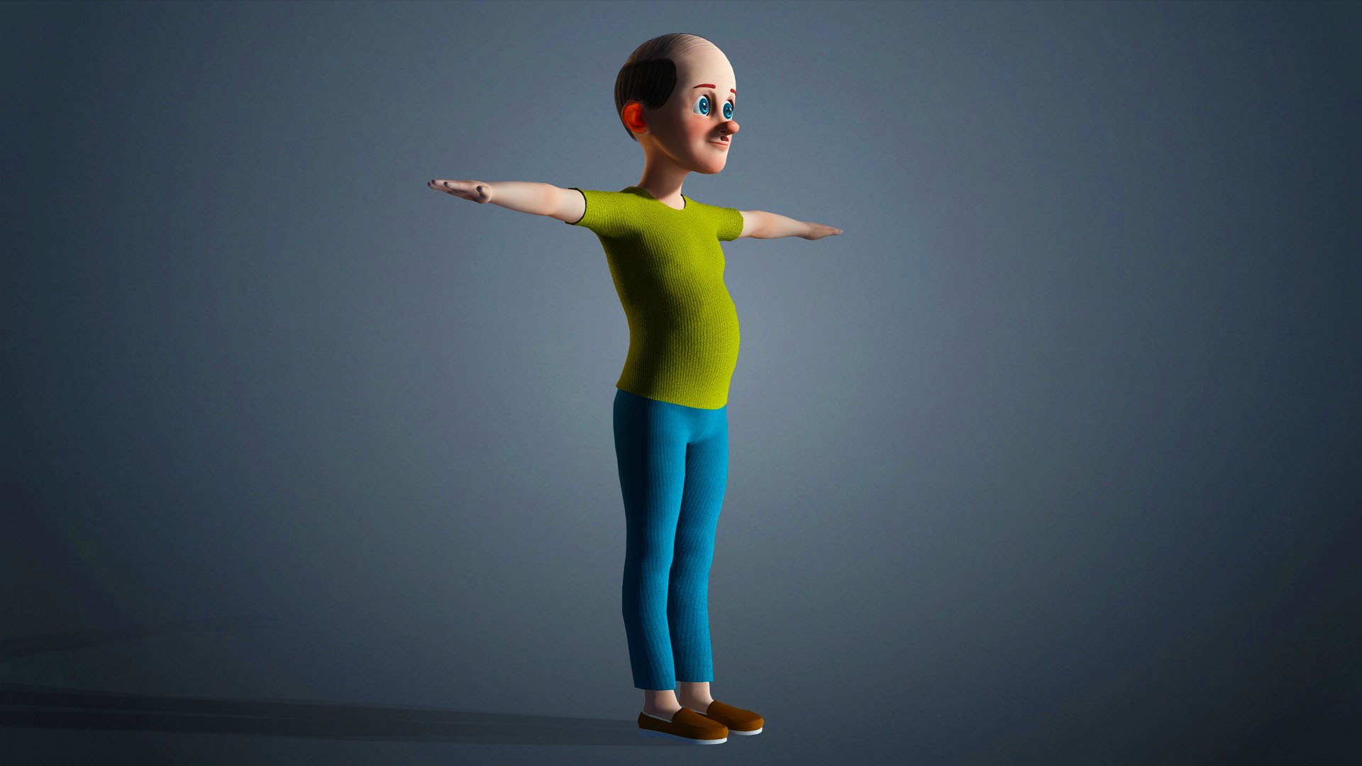 Cartoon Old Man Rigged Character - Comic Model - TurboSquid 1854054