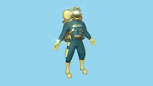 Astronaut Outfit 08 - Green- Character Design Fashion 3D model