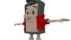 cartoon brick character 3D model