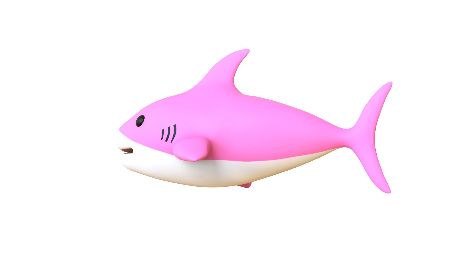 3D Cartoon Little Shark Pink 3D Model - High-Quality Animated Model ...