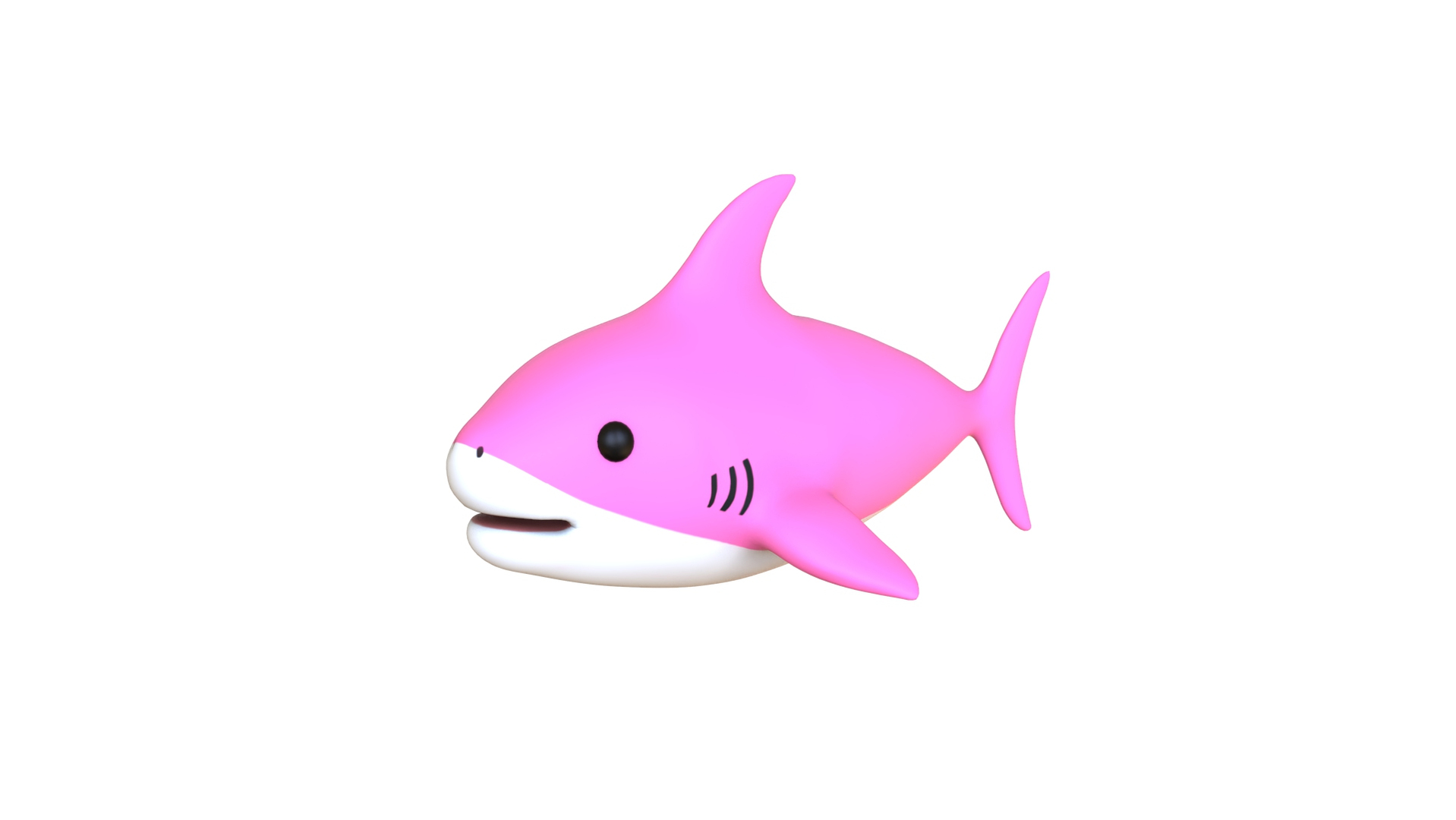 3D Cartoon Little Shark Pink 3D Model - High-Quality Animated Model ...