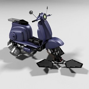 flying scooter steampunk 3D model