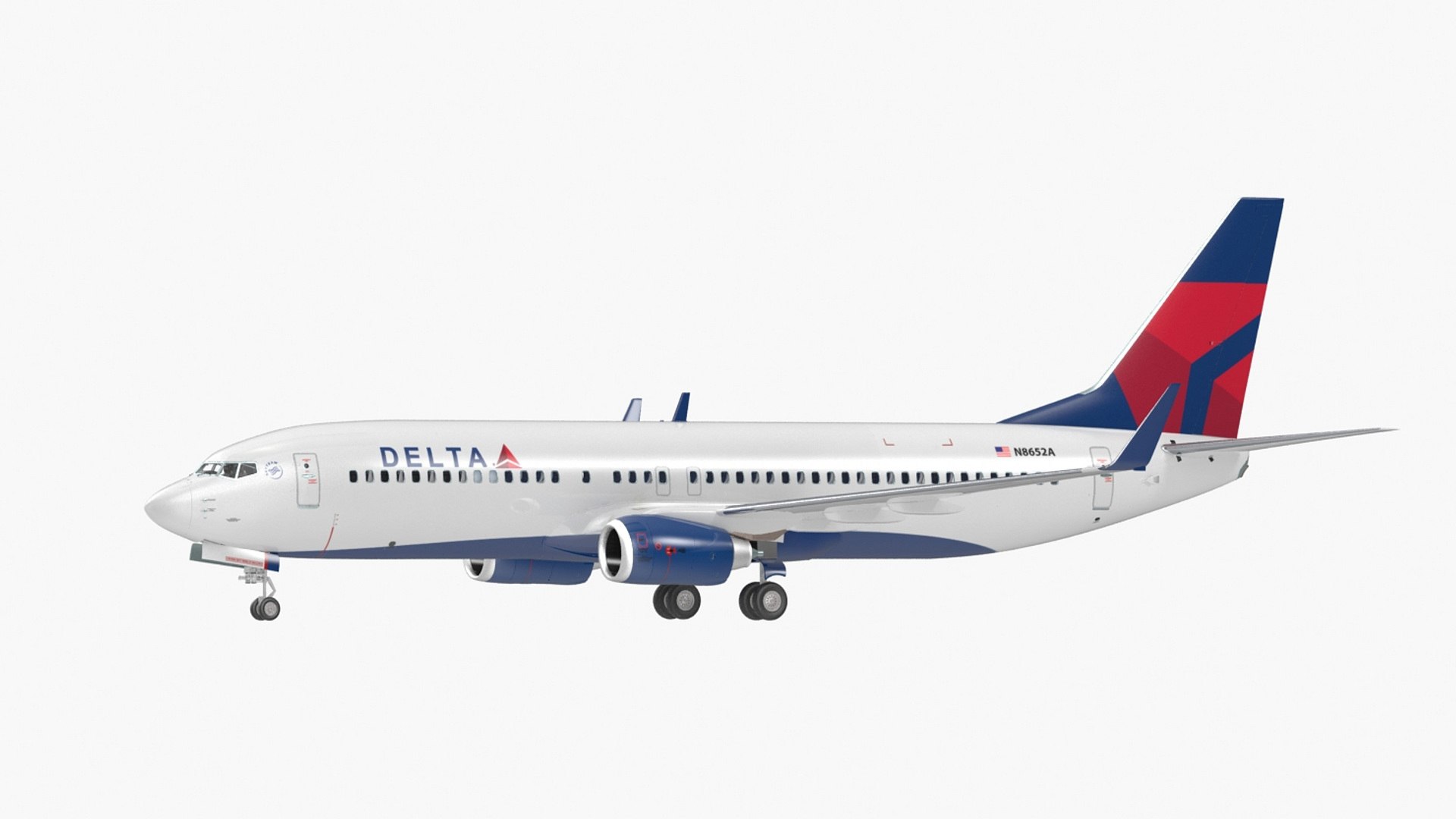 Delta Air Lines Boeing 737-800 with Interior 3D model preview