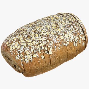 3D Sliced Oat Bread model