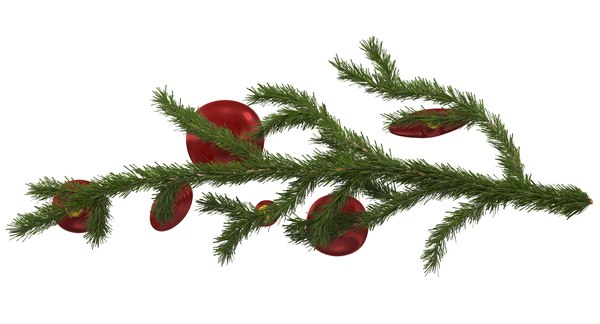 christmas fir branch 2 3d max