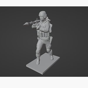 Figure of a soldier with RPG STL 3D model