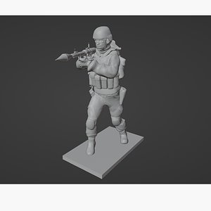 Figure of a soldier with RPG STL