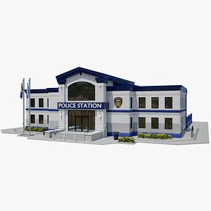 Modern Police Station Low-poly