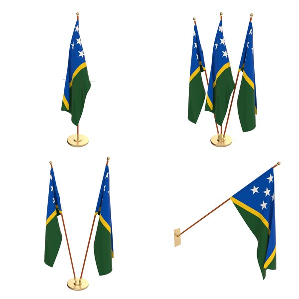 TOSPA 世界の国旗セット ソロモン諸島国旗セット（サイズ70×105cm ポール スタンド付き） - 1