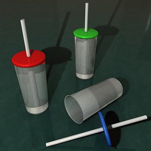Plastic Cup Straw & Lid