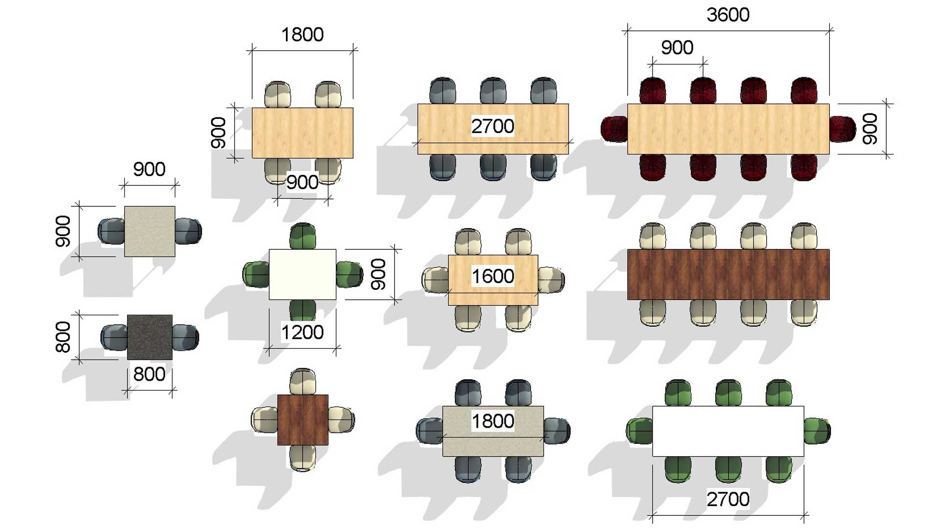 Parametric Revit Multiuse Table And Chair Configuration Setups Family ...