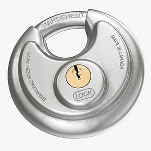 Steel Round Padlock 3D Model