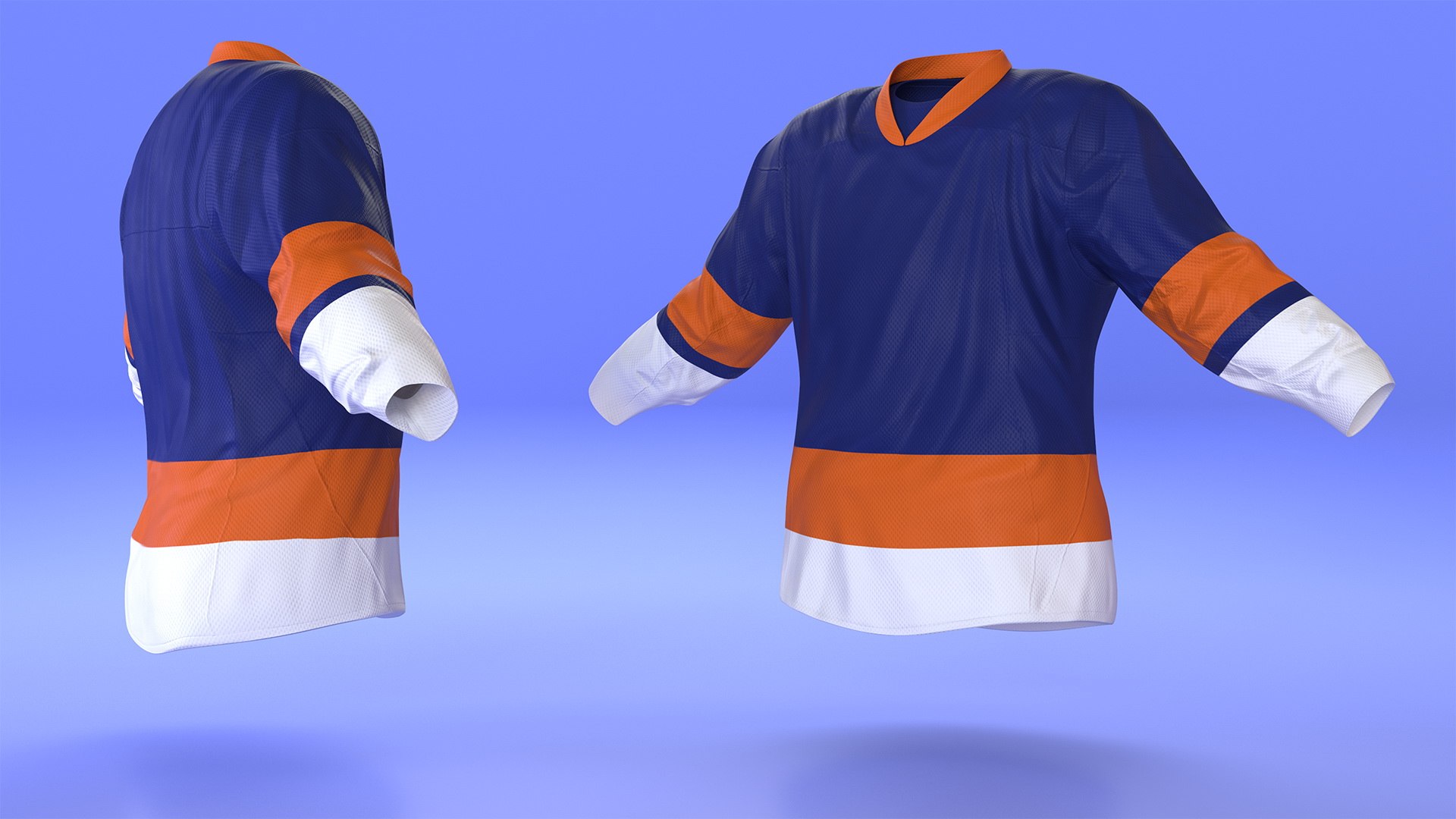 Hockey Jersey Blue 3D model preview
