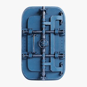 Military Metal Bunker Door 3D model