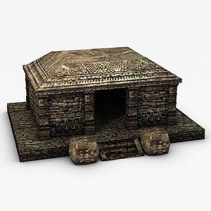 3d model ancient stone temple