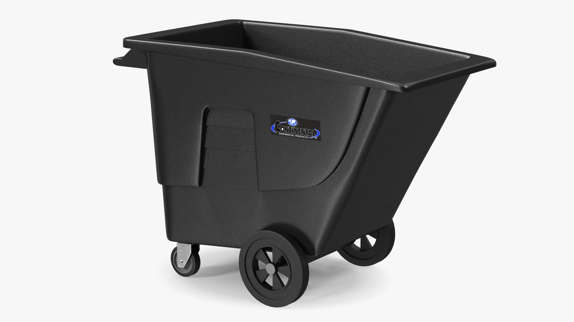 Black Wheeled Trash Can 3D model preview